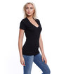 StarTee Ladies' CVC V-Neck T-Shirt  ModelSide