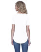 StarTee Ladies' CVC Slit V-Neck T-Shirt white ModelBack