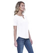 StarTee Ladies' CVC Slit V-Neck T-Shirt white ModelSide