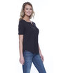 StarTee Ladies' CVC Slit V-Neck T-Shirt  ModelSide