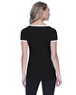 StarTee Ladies' CVC Ringer T-Shirt black/ white ModelBack