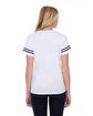 StarTee Ladies' CVC Striped Varsity T-Shirt white/ navy hthr ModelBack