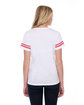 StarTee Ladies' CVC Striped Varsity T-Shirt white/ red hthr ModelBack