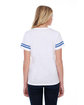 StarTee Ladies' CVC Striped Varsity T-Shirt white/ royal hth ModelBack