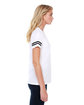 StarTee Ladies' CVC Striped Varsity T-Shirt white/ black ModelSide