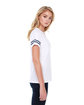 StarTee Ladies' CVC Striped Varsity T-Shirt white/ navy hthr ModelSide