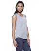StarTee Ladies' CVC Sleeveless T-shirt heather grey ModelSide