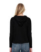 StarTee Ladies' CVC Cropped Hoodie T-Shirt black ModelBack