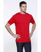 StarTee Men's Cotton Crew Neck T-Shirt red ModelSide