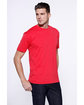 StarTee Drop Ship Men's CVC Crew Neck T-shirt RED HEATHER ModelSide