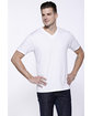 StarTee Men's CVC V-Neck T-Shirt white ModelSide