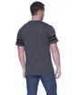 StarTee Men's CVC Stripe Varsity T-Shirt charcl hthr/ blk ModelBack