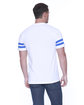 StarTee Men's CVC Stripe Varsity T-Shirt white/ royal hth ModelBack