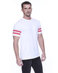 StarTee Men's CVC Stripe Varsity T-Shirt white/ red hthr ModelSide