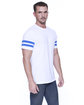 StarTee Men's CVC Stripe Varsity T-Shirt white/ royal hth ModelSide