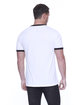 StarTee Drop Ship Men's CVC Ringer T-Shirt WHITE/ BLACK ModelBack