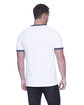 StarTee Drop Ship Men's CVC Ringer T-Shirt WHITE/ NAVY HTHR ModelBack