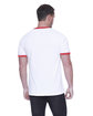 StarTee Drop Ship Men's CVC Ringer T-Shirt WHITE/ RED HTHR ModelBack