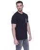 StarTee Men's CVC Pocket T-Shirt BLACK/ CHRCL HTH ModelSide