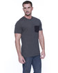 StarTee Men's CVC Pocket T-Shirt charcl hthr/ blk ModelSide