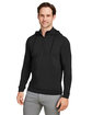 Swannies Golf Unisex Vandyke Quarter-Zip Hooded Sweatshirt black/ black ModelQrt