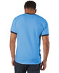 Champion Adult Ringer T-Shirt light blue/ navy ModelBack