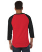 Champion Adult Raglan T-Shirt scarlet/ black ModelBack