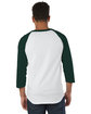 Champion Adult Raglan T-Shirt white/ drk green ModelBack