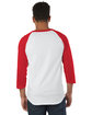 Champion Adult Raglan T-Shirt white/ scarlet ModelBack