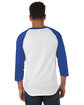 Champion Adult Raglan T-Shirt white/ team blue ModelBack