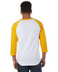 Champion Adult Raglan T-Shirt white/ c gold ModelBack