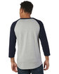 Champion Adult Raglan T-Shirt oxfrd grey/ navy ModelBack