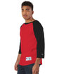 Champion Adult Raglan T-Shirt scarlet/ black ModelQrt
