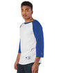 Champion Adult Raglan T-Shirt white/ team blue ModelQrt