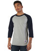 Champion Adult Raglan T-Shirt oxfrd grey/ navy ModelQrt