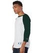 Champion Adult Raglan T-Shirt white/ drk green ModelSide