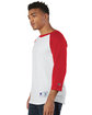 Champion Adult Raglan T-Shirt white/ scarlet ModelSide