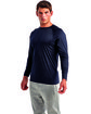 TriDri Unisex Panelled Long-Sleeve Tech T-Shirt french navy ModelQrt