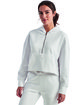 TriDri Ladies' Alice Half-Zip Hooded Sweatshirt white ModelQrt