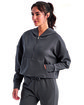 TriDri Ladies' Alice Half-Zip Hooded Sweatshirt charcoal ModelQrt