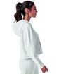 TriDri Ladies' Alice Half-Zip Hooded Sweatshirt white ModelSide