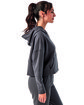 TriDri Ladies' Alice Half-Zip Hooded Sweatshirt charcoal ModelSide