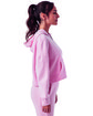TriDri Ladies' Alice Half-Zip Hooded Sweatshirt light pink ModelSide