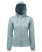 TriDri Ladies' Spun Dyed Full-Zip Hooded Sweatshirt grey melange OFFront
