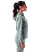 TriDri Ladies' Spun Dyed Full-Zip Hooded Sweatshirt grey melange ModelSide
