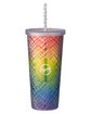 Prime Line b.free Pride 22oz Sparkle Straw Tumbler rainbow DecoFront