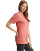 American Apparel Unisex Triblend Short-Sleeve Track T-Shirt tri coral ModelSide