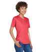 Team 365 Ladies' Sonic Heather Performance T-Shirt sp red heather ModelQrt