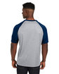 Team 365 Unisex Zone Colorblock Raglan T-Shirt ATH HT/ SP DK NV ModelBack