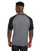 Team 365 Unisex Zone Colorblock Raglan T-Shirt DK GRY HTH/ BLK ModelBack